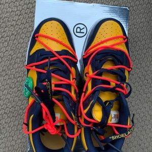 Off white university gold and midnight navy dunks